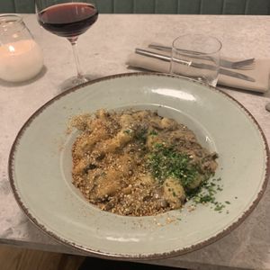 Mushroom gnocchi  at Bistro Verde in Copenhagen