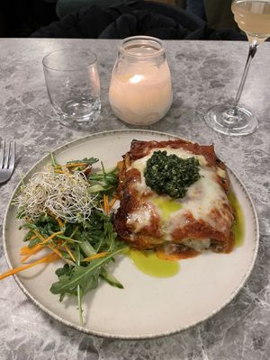 Vegan lasagna  at Bistro Verde in Copenhagen