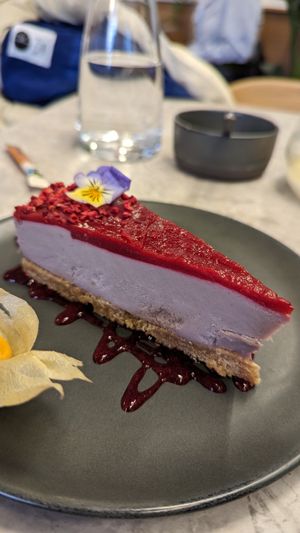 Raspberry Cheesecake at Bistro Verde in Copenhagen