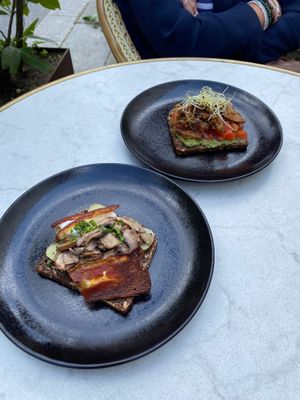 Vegan smorgasbord/ open sandwiches at Bistro Verde in Copenhagen