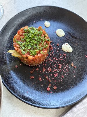 Local taste with this rye bread dish Danish style   at Bistro Verde in Copenhagen