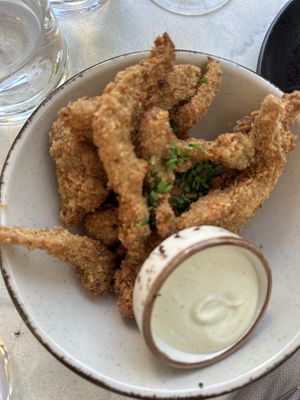 Krispy mushrooms very nice   at Bistro Verde in Copenhagen