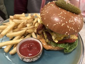 Double trouble burger  at Bistro Verde in Copenhagen