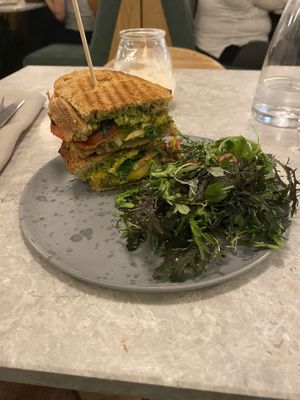 Panini pesto cheese. Lovely   at Bistro Verde in Copenhagen