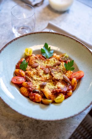 Gnocchi Puttanesca at Bistro Verde in Copenhagen