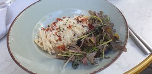 Spaghetti carbonara at Bistro Verde in Copenhagen