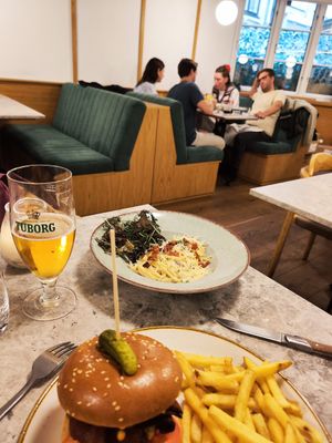 Vegan carbonara at Bistro Verde in Copenhagen