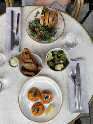 4 small dishes  at Bistro Verde in Copenhagen