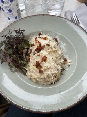 Pasta cabonara  at Bistro Verde in Copenhagen