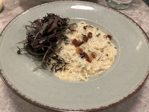 Spaghetti carbonara   at Bistro Verde in Copenhagen