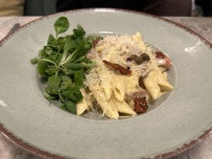 Pasta salmon special  at Bistro Verde in Copenhagen