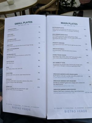 Menu 2023  at Bistro Verde in Copenhagen