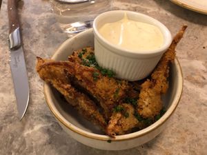 FRIED OYSTER MUSHROOMS at Bistro Verde in Copenhagen