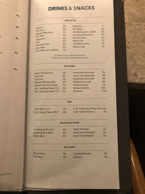 DRINKS & SNACKS at Bistro Verde in Copenhagen