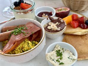 Delicious Brunch Plate  at Bistro Verde in Copenhagen