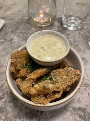 Fried shrooms   at Bistro Verde in Copenhagen