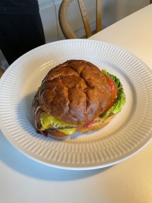 Burger (take away)  at Bistro Verde in Copenhagen