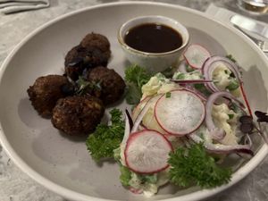 Traditional Danish „meat“balls  at Bistro Verde in Copenhagen