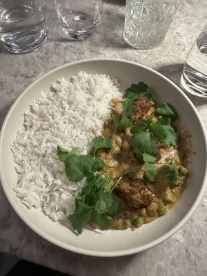 Vegan korma  at Bistro Verde in Copenhagen