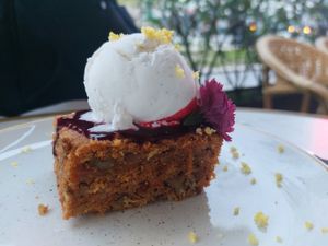 Carrot cake at Bistro Verde in Copenhagen