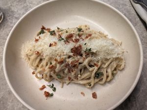Carbonara at Bistro Verde in Copenhagen