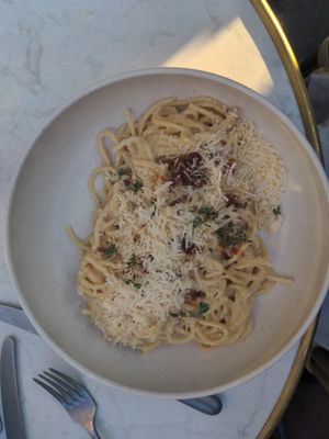 Carbonara at Bistro Verde in Copenhagen