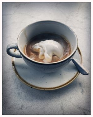 Affogato (vanilla ice cream in coffee) - good mix😉 at Bistro Verde in Copenhagen