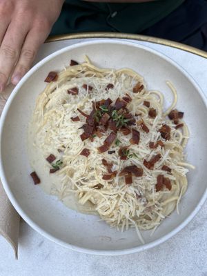 Spaghetti Carbonara  at Bistro Verde in Copenhagen