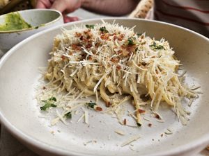 Carbonara at Bistro Verde in Copenhagen