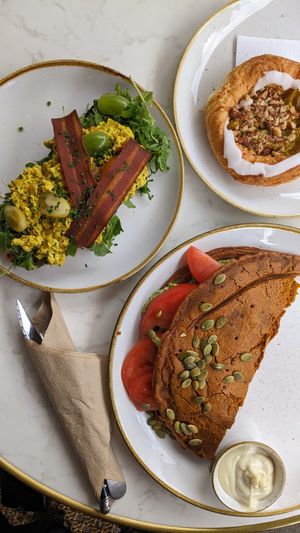Vegan Savoury Pancake, Tofu Scramble, Spandauer  at Bistro Verde in Copenhagen