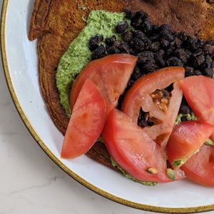 Vegan Savoury Pancake at Bistro Verde in Copenhagen