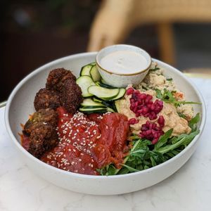 Vegan Middle Eastern Buddha Bowl at Bistro Verde in Copenhagen
