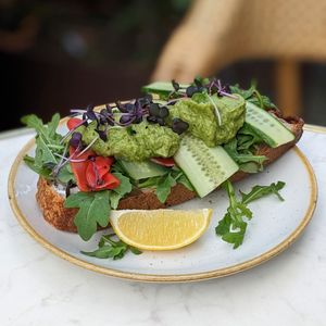 Vegan Salmon Cream Cheese Sandwich at Bistro Verde in Copenhagen