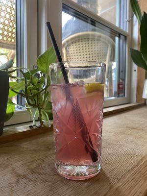 Homemade lemonade (blueberry)  at Bistro Verde in Copenhagen