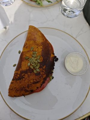Savoury pancake at Bistro Verde in Copenhagen