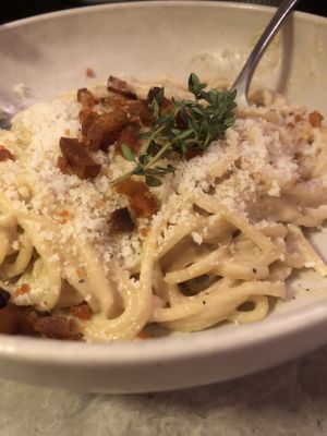 Their Spaghetti Carbonara is to die for!   at Bistro Verde in Copenhagen