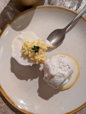 Lemon cheesecake at Bistro Verde in Copenhagen