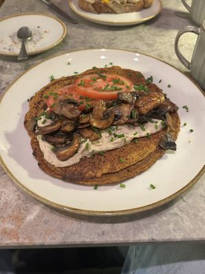 Chickpea pancake  at Bistro Verde in Copenhagen