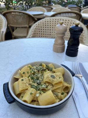 Mac & cheese rigatoni   at Bistro Verde in Copenhagen