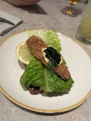 Fishy filet Smørrebrød  at Bistro Verde in Copenhagen