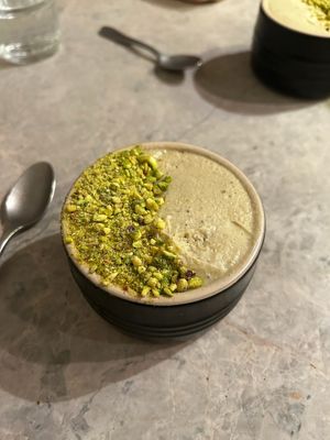 Pistachio tiramisu at Bistro Verde in Copenhagen