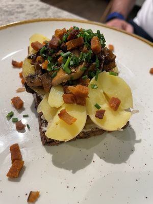 Potato open faced sandwich   at Bistro Verde in Copenhagen