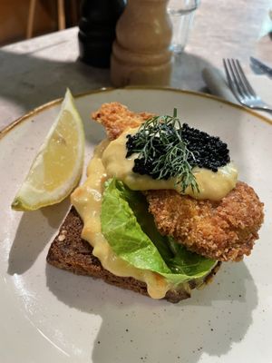 ‘Fish’ open faced sandwich   at Bistro Verde in Copenhagen