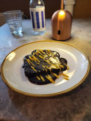 Chocolate cake at Bistro Verde in Copenhagen