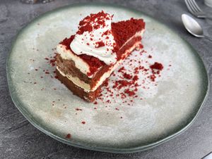 Res velvet cake  at Bistro Verde in Copenhagen