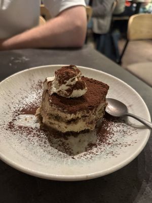 Tiramisu (started eating already)  at Bistro Verde in Copenhagen
