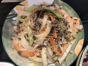 Stir fried noodles with mushrooms at Tam Hoa Sen in Hoi An