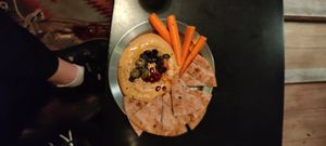Humus with bread and carrots at MIRZAM COCKTAIL BAR in Gdansk