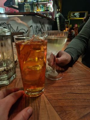 Rhubarb and Strawberry G&T at MIRZAM COCKTAIL BAR in Gdansk