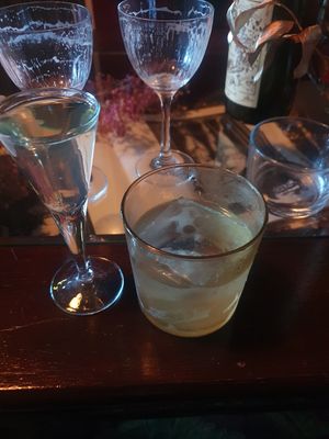 Burlesque milk punch: Vanilla Vodka, Passion Fruit + Sparkling at MIRZAM COCKTAIL BAR in Gdansk